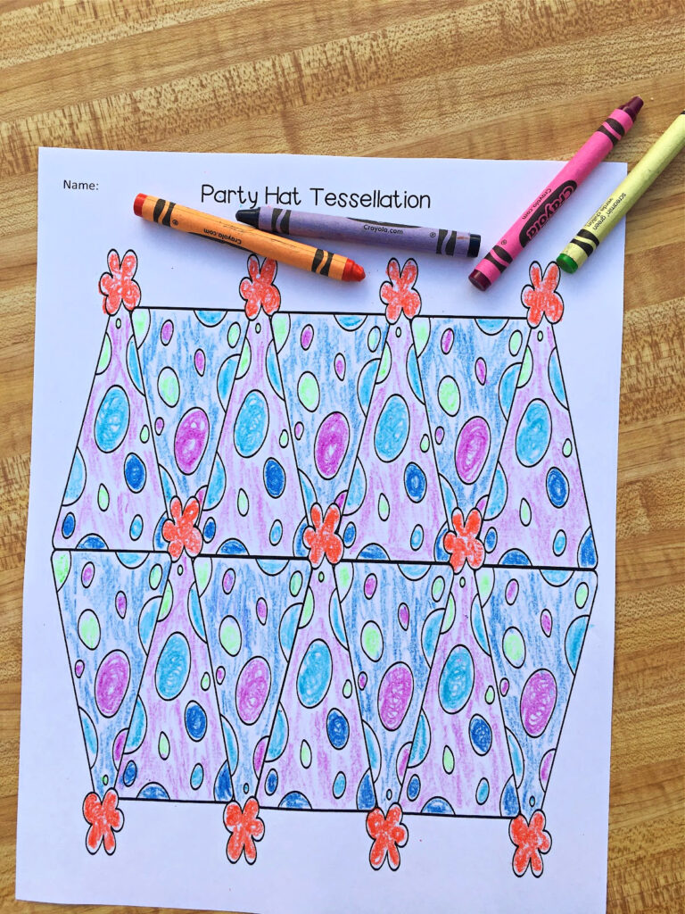 Party hat tessellation coloring pages