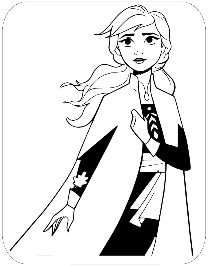 Princess anna from disney frozen coloring page