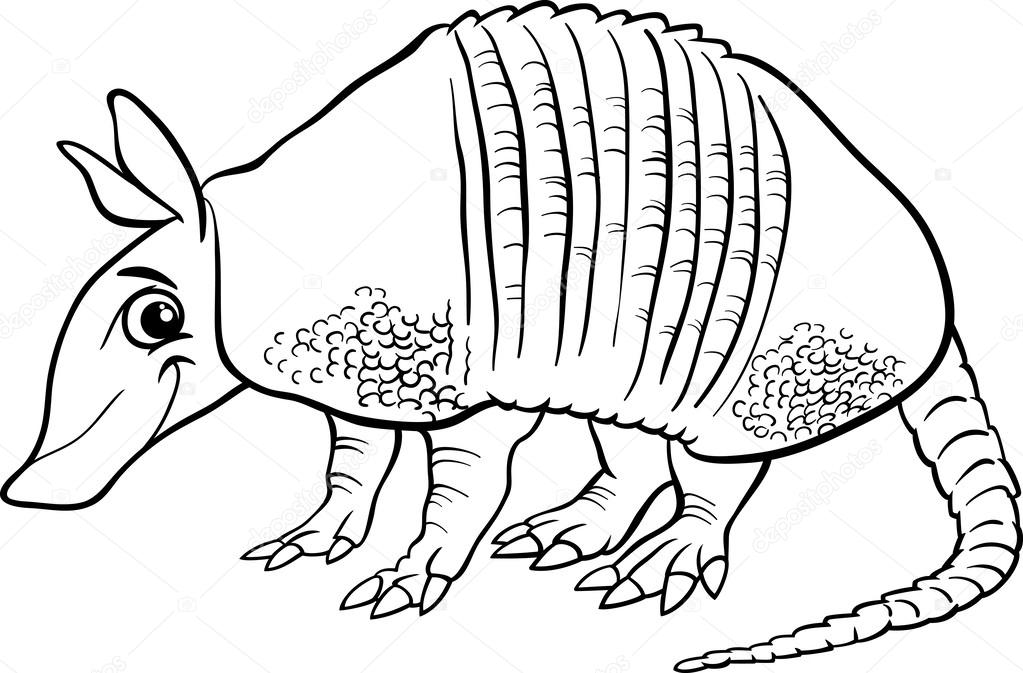 Armadillo animal cartoon coloring page stock vector by izakowski