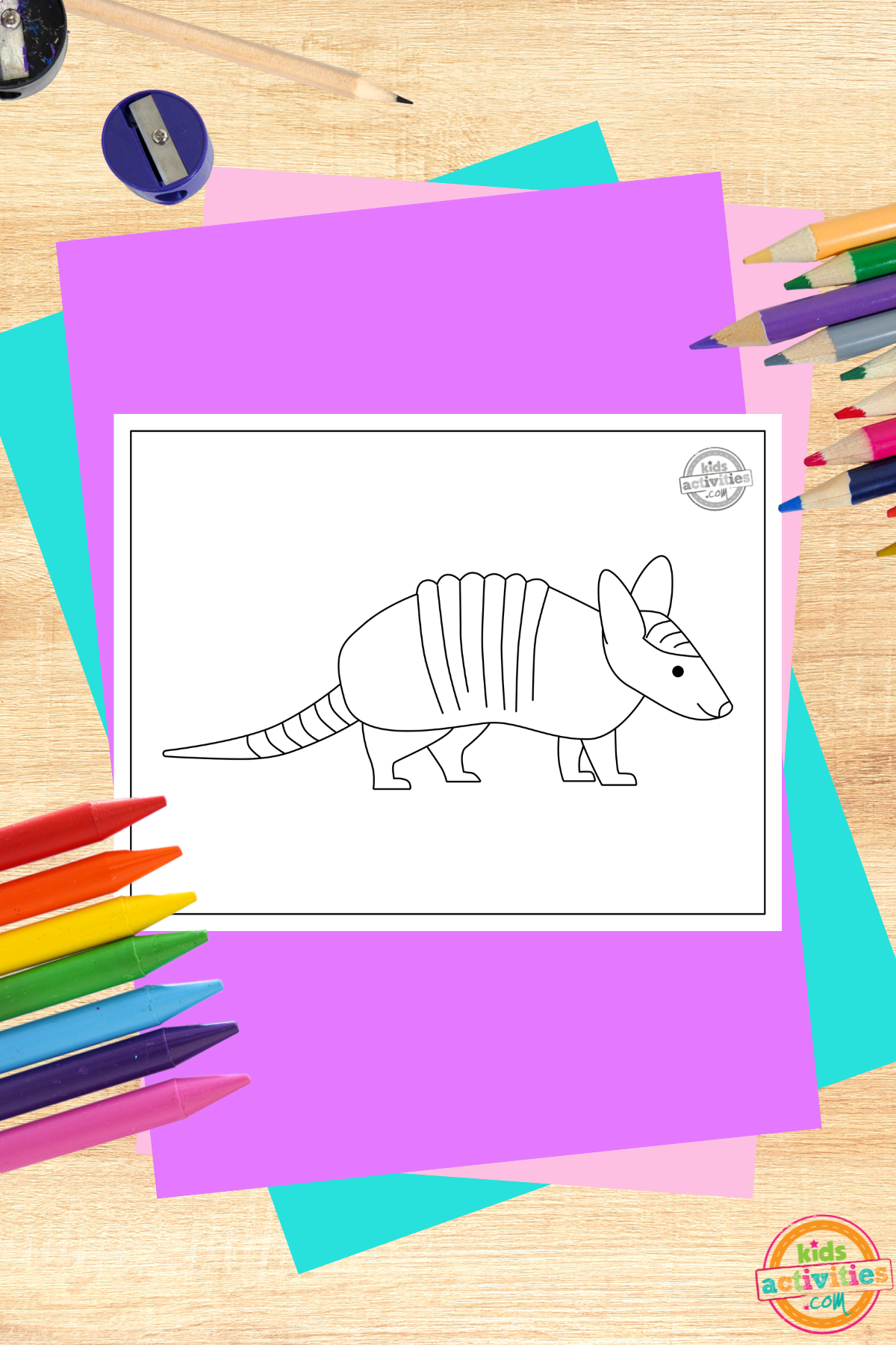 Super cute free printable armadillo coloring pages kids activities blog