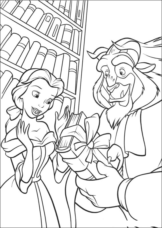 Free printable beauty and the beast coloring pages for kids