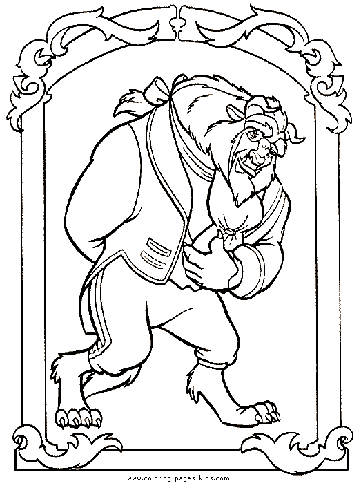 Beauty and the beast coloring pages