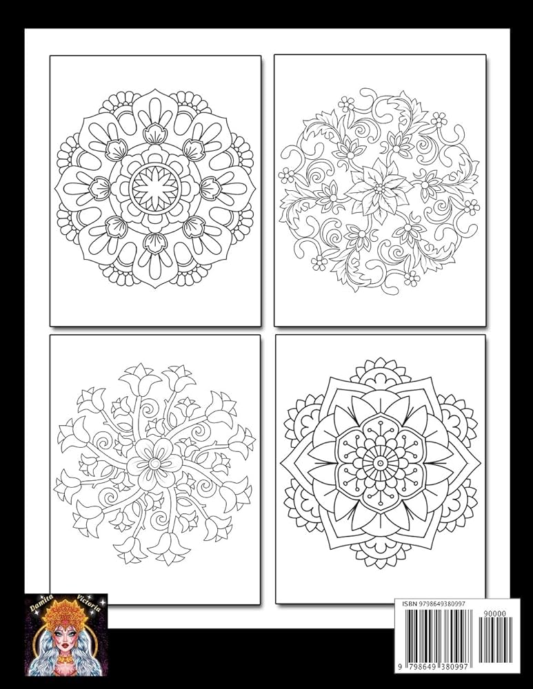 Easy mandalas relaxing coloring book for adults relaxation with easy and fun stress relieving mandala coloring pages for beginner victoria damita books