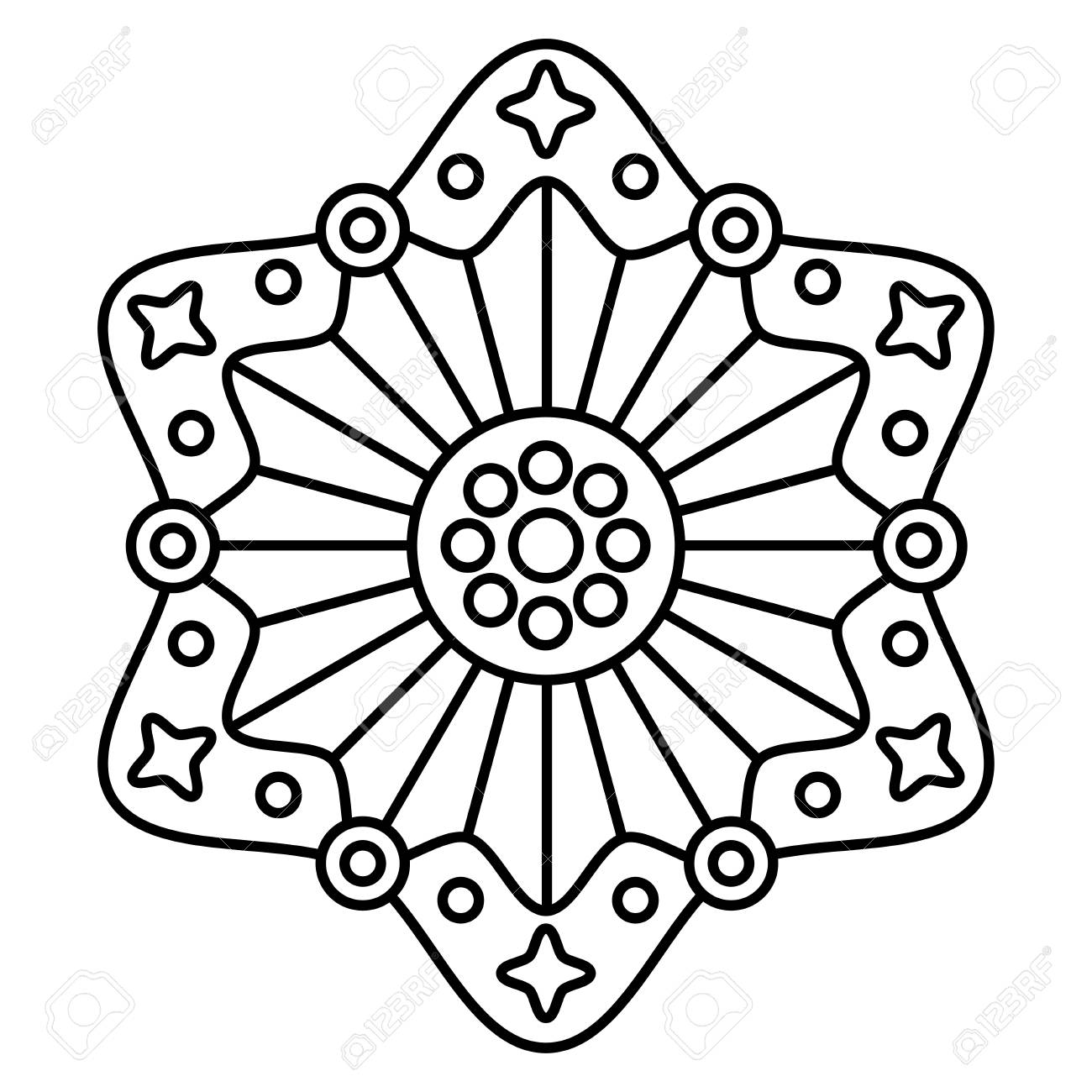 Simple mandala print easy coloring page illustration for kids and adult beginners royalty free svg cliparts vectors and stock illustration image