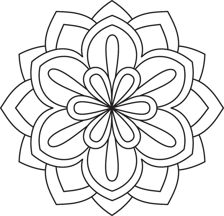 Easy mandala coloring pages with flower patterns mandala coloring mandala coloring pages simple mandala
