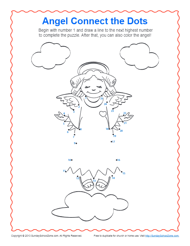 Connect the dots bible coloring pages on sunday school zone