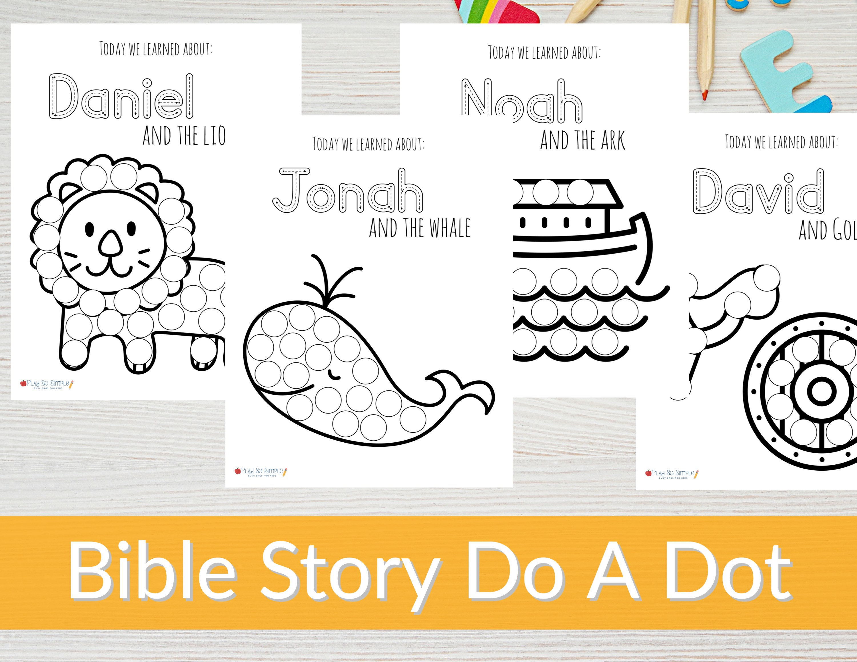 Bible do a dot sunday school activities bible preschool activity daniel lions den david goliath jonah noahs ark preschool worksheets