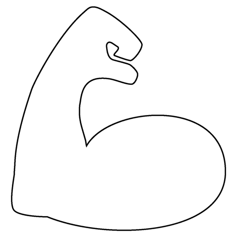 Flexed biceps emoji coloring page free printable coloring pages