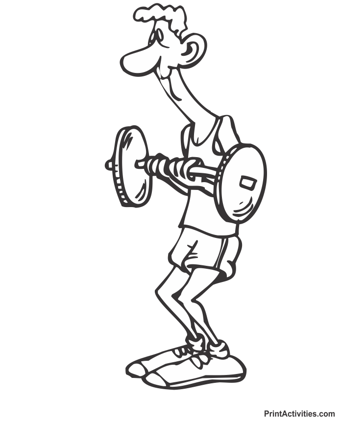 Fitness coloring page bicep curl