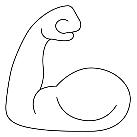 Flexed biceps emoji coloring page free printable coloring pages