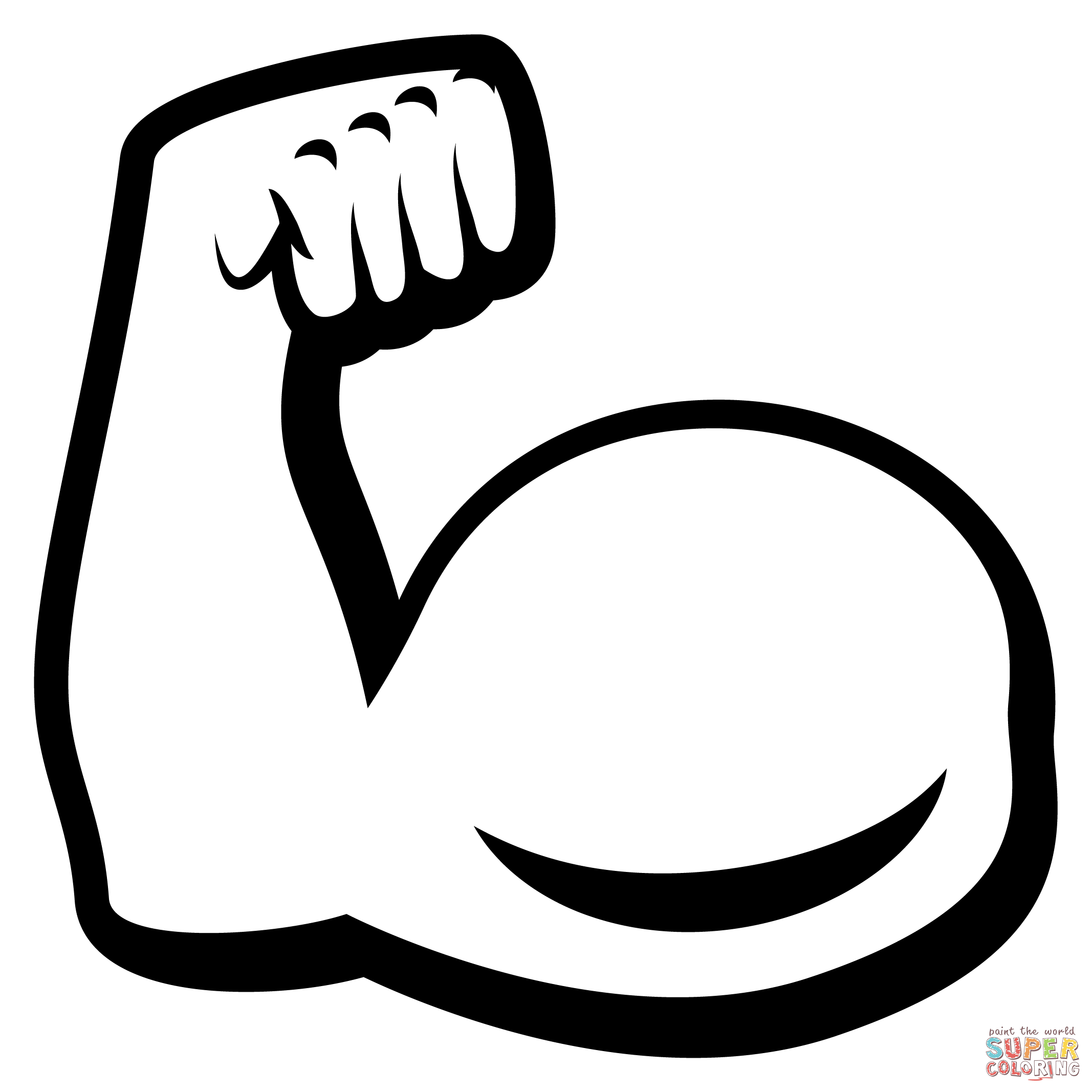 Flexed biceps emoji coloring page free printable coloring pages