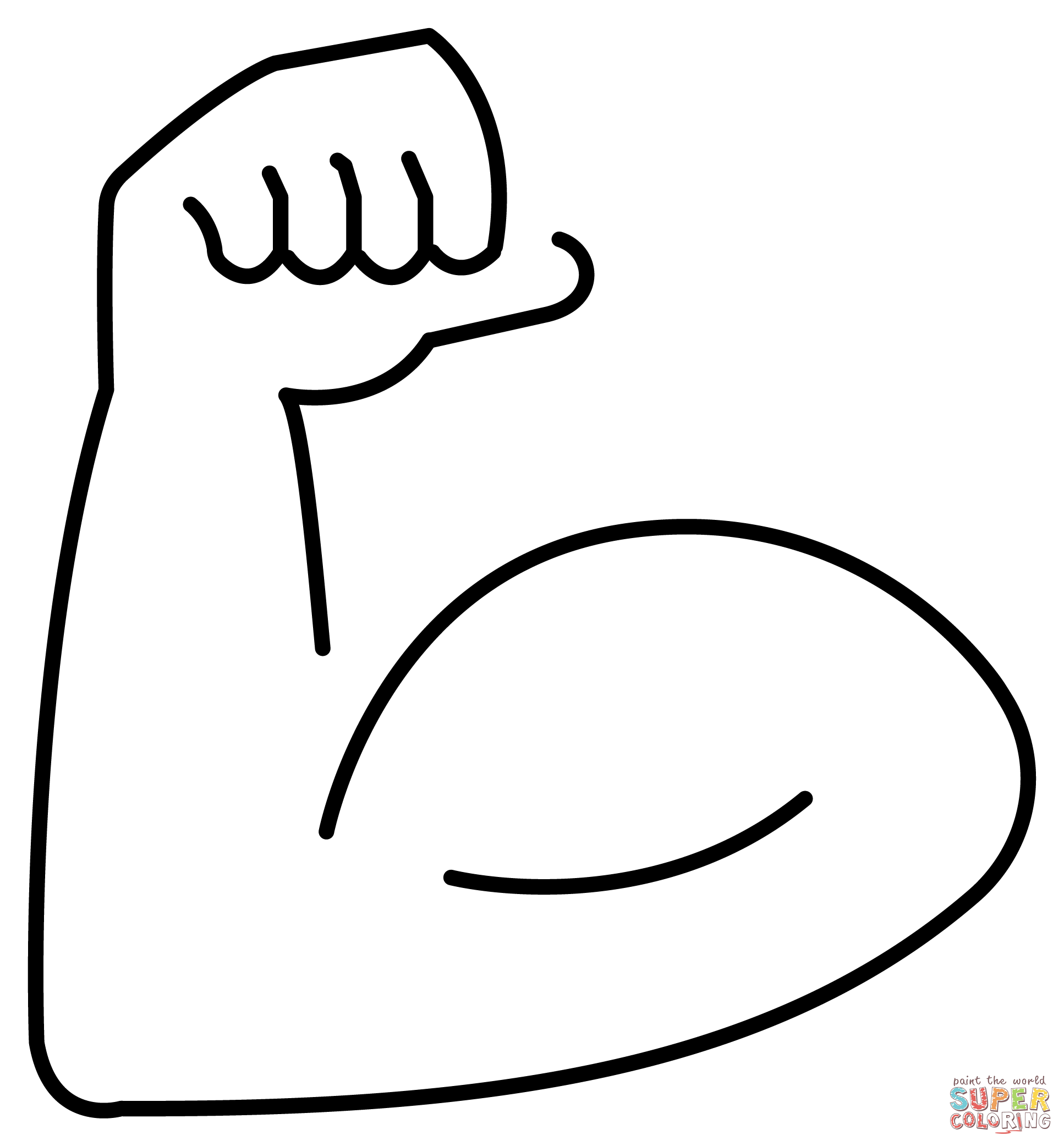Flexed biceps emoji coloring page free printable coloring pages