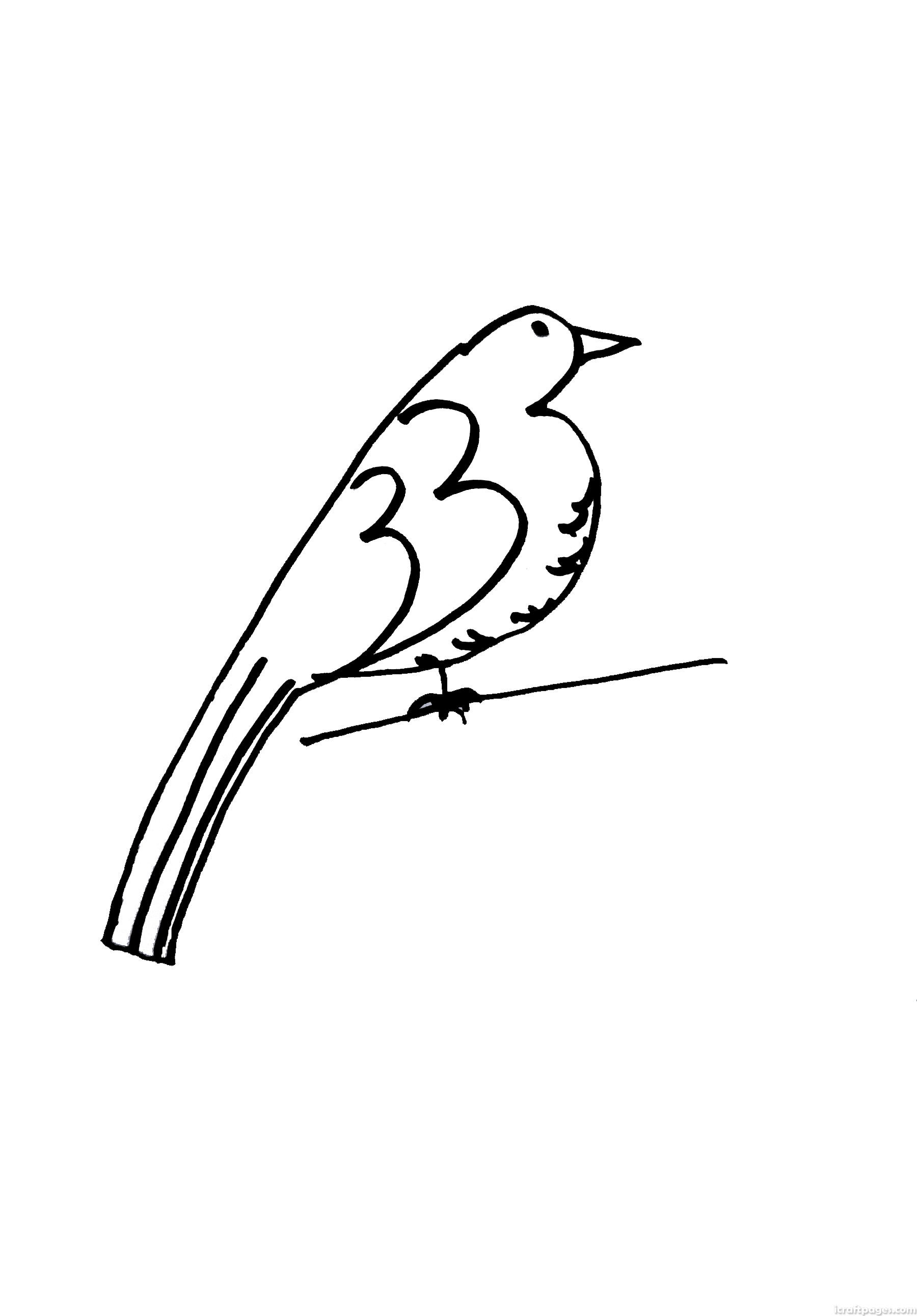 Easy bird coloring page
