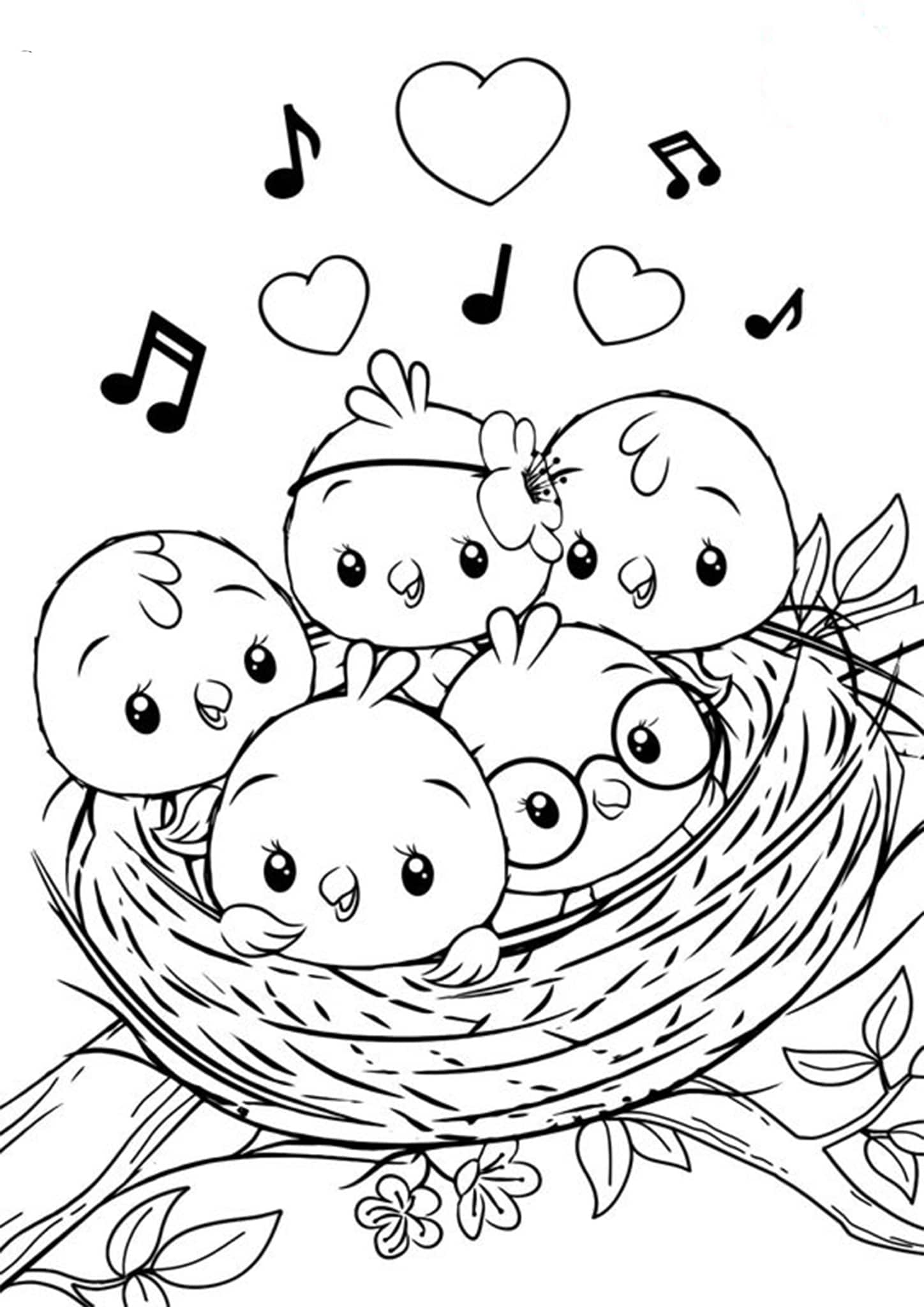 Free easy to print bird coloring pages