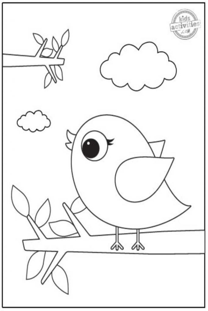 Sweetest ever bird coloring pages