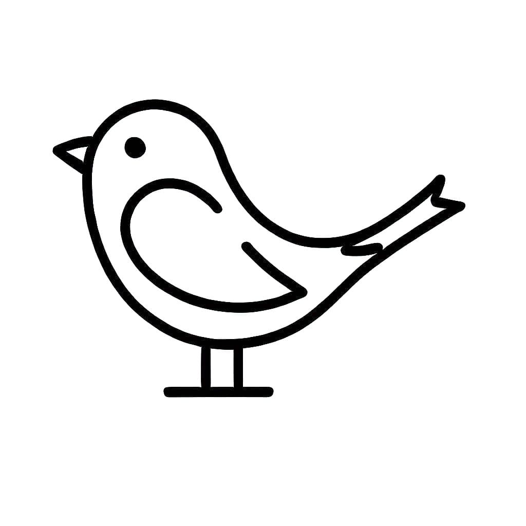 Basic bird coloring page