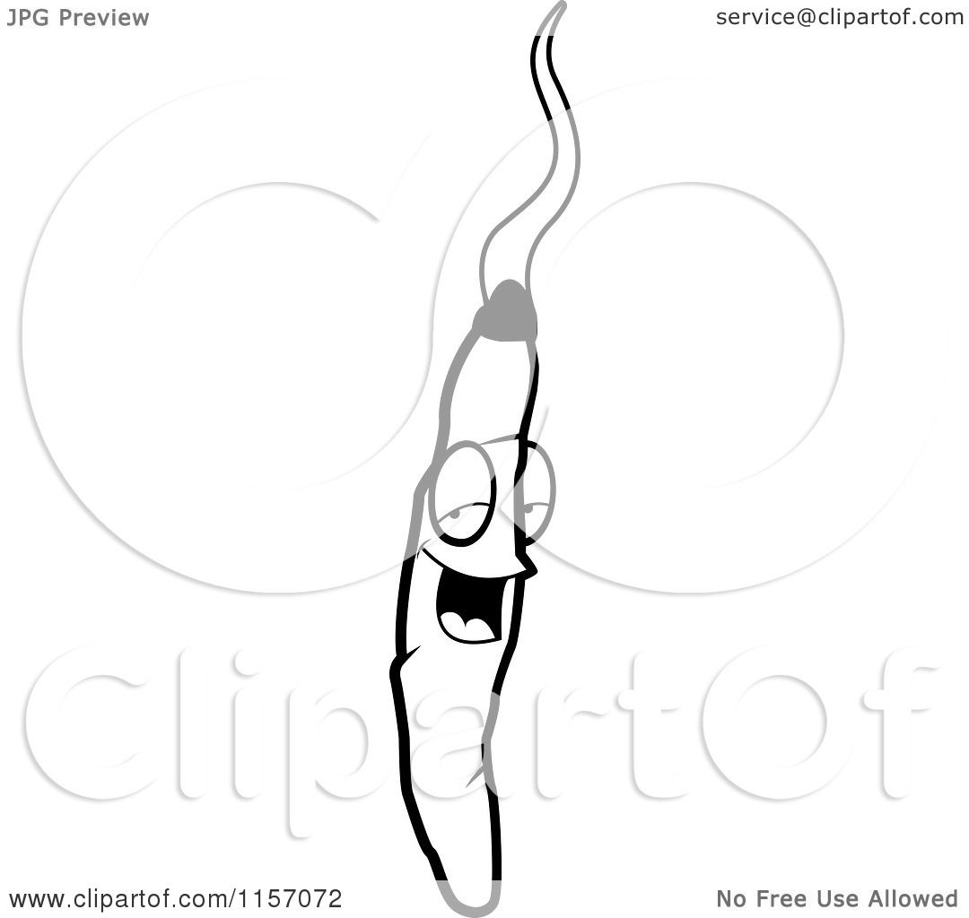 Cartoon clipart of a black and white happy smiling doobie character