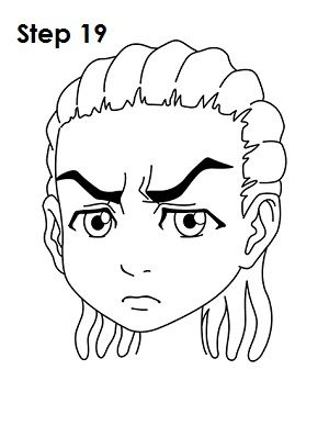 Draw riley freeman cartoon drawing tutorial boondocks drawings art drawings sketches simple