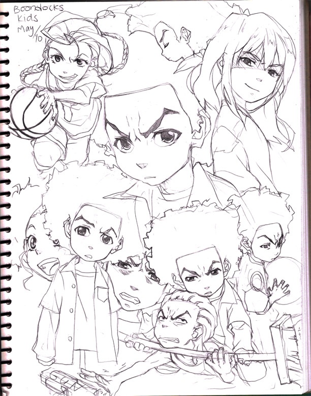 The boondocks boondocks drawings cartoon art styles cartoon art