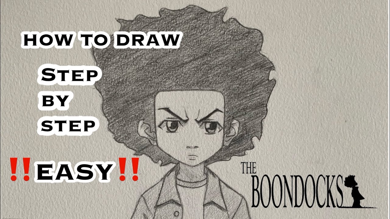 How to draw huey freean step by step easyâï the boondocks