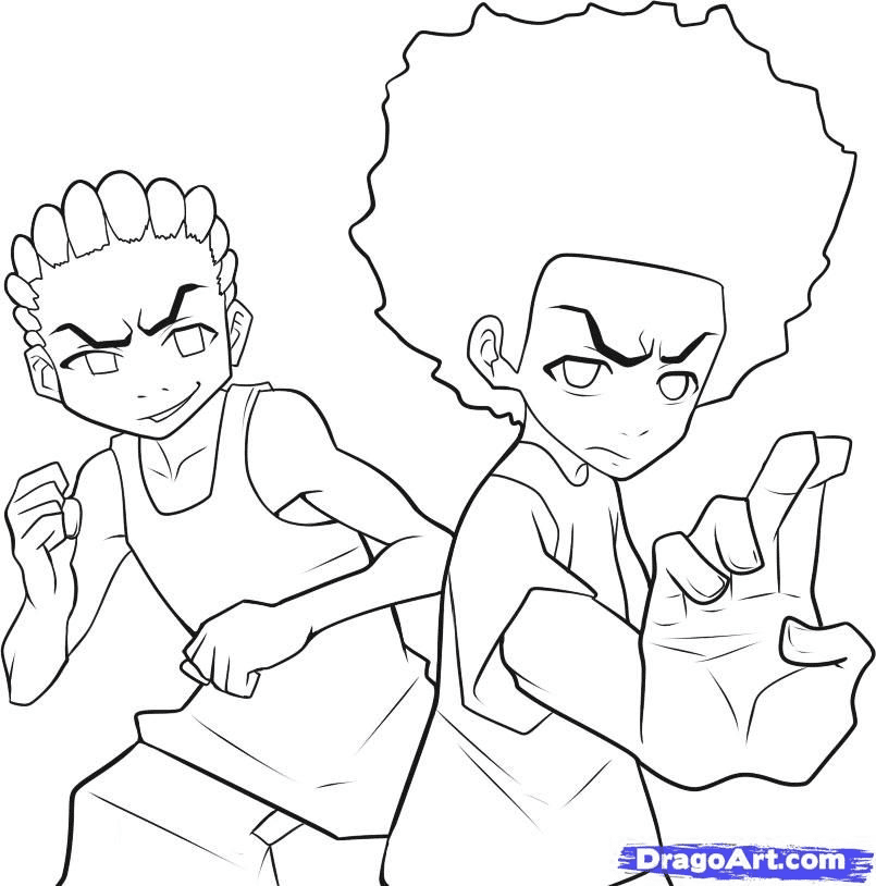 Boondocks coloring pages printable for free download