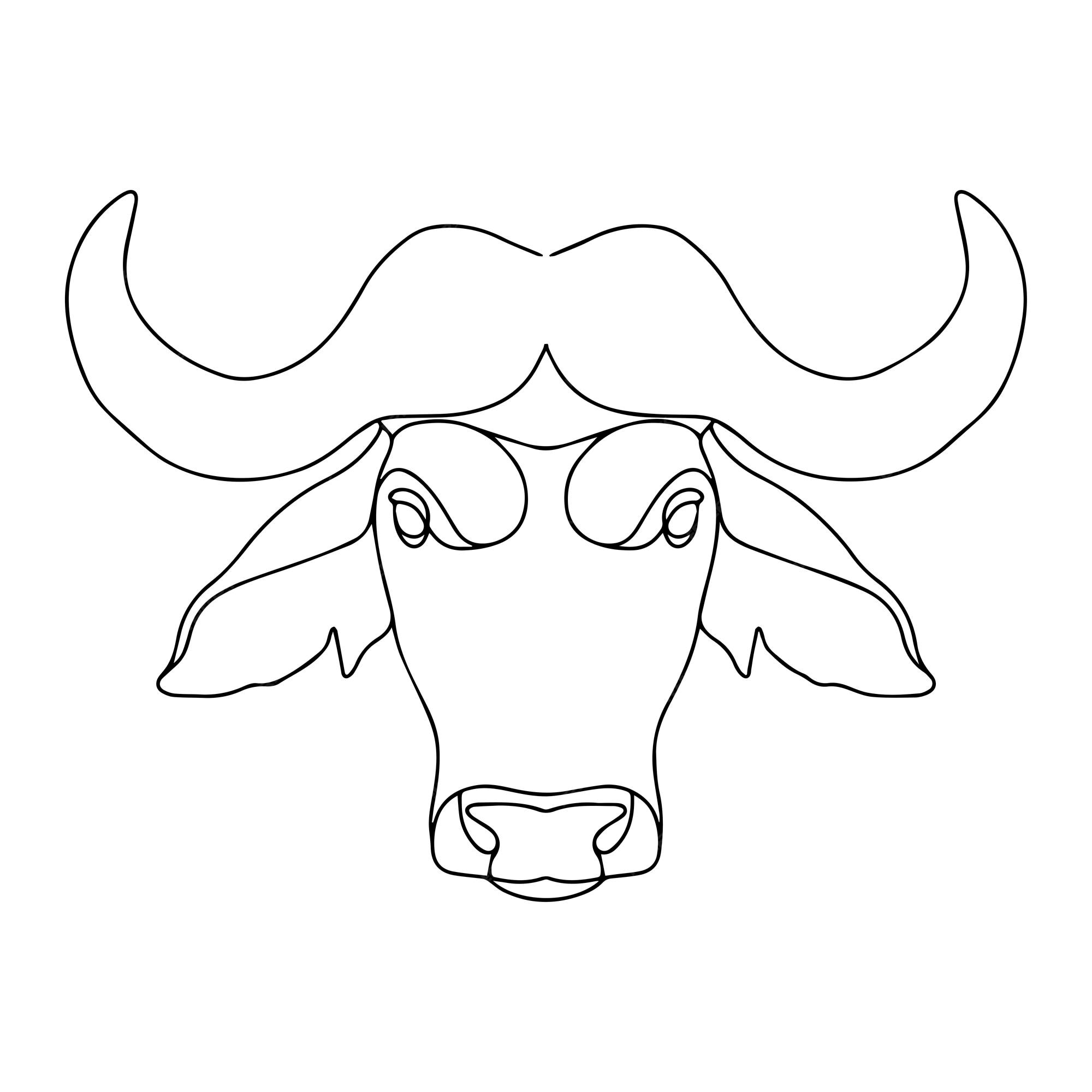 Premium vector vector drawing of a bull buffalo illustration in linear style for coloring bull coloring page