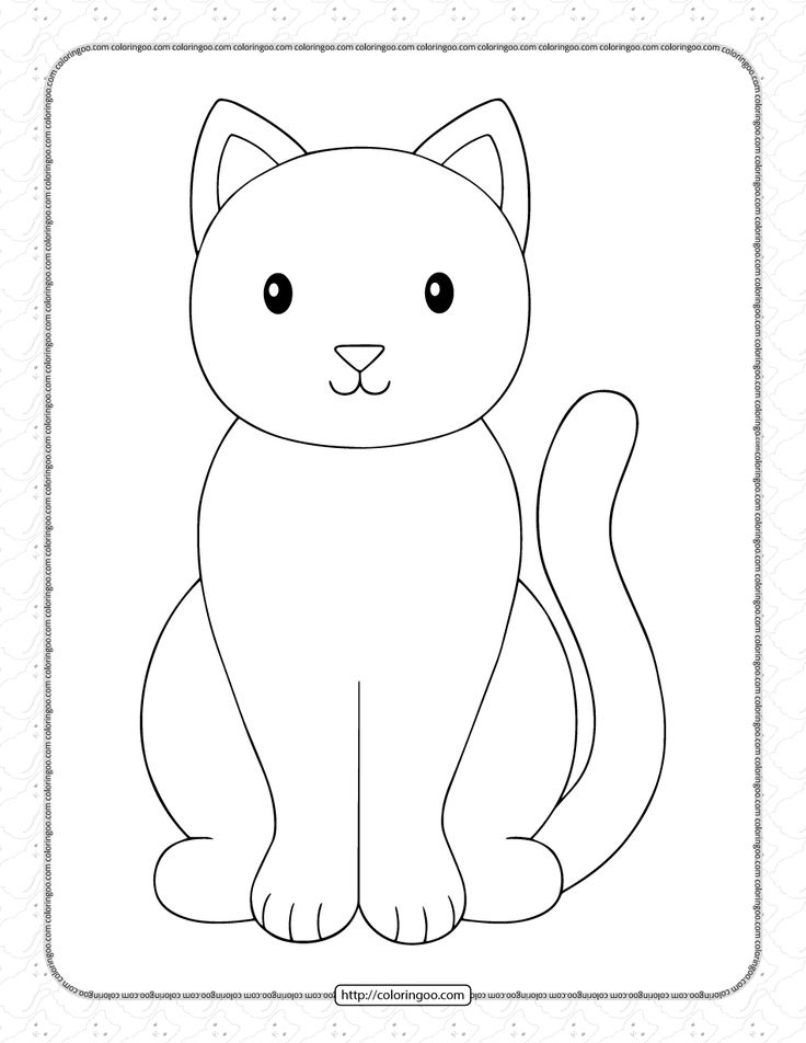 Printable simple cat coloring page for kids cat coloring page cat quilt patterns coloring pages for kids