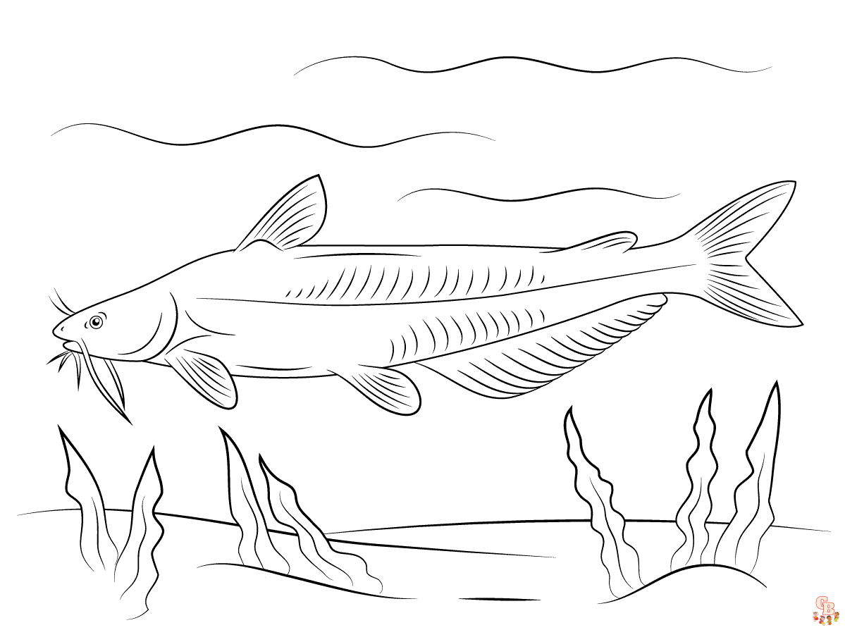 Get creative with blue catfish coloring pages