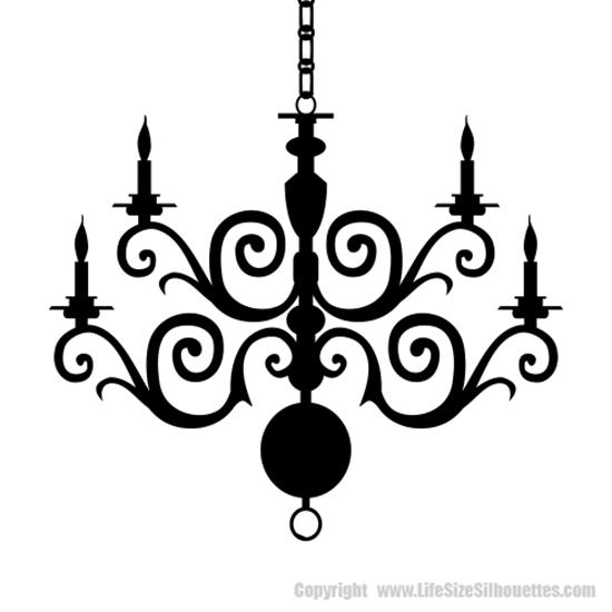 Chandelier silhouette decals vinyl chandelier wall decor