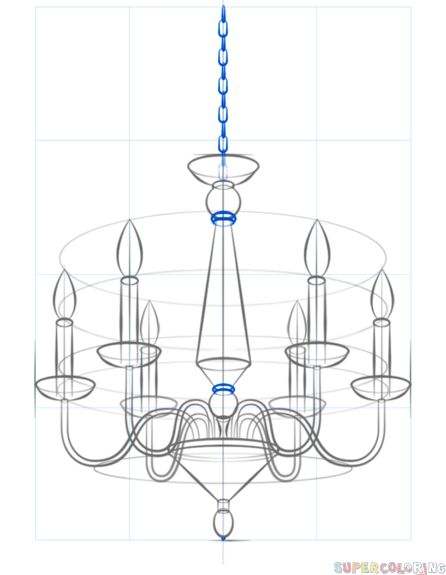 How to draw a chandelier step by step drawing tutorials for kids and beginners chandelier art interior design art easy canvas painting