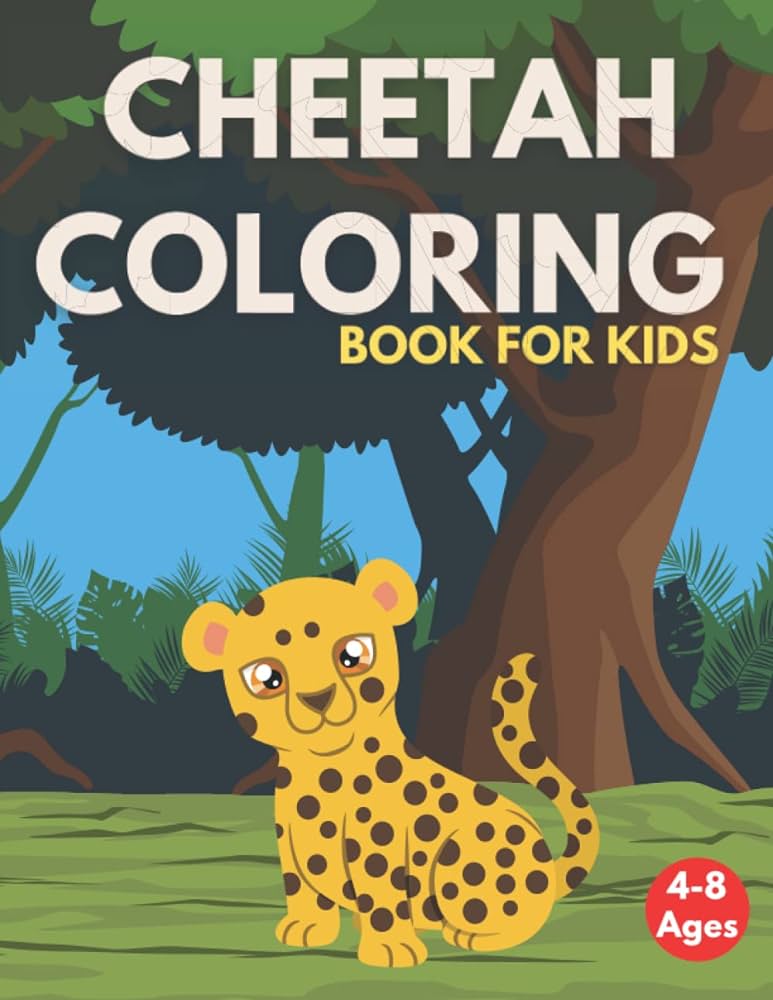 Cheetah loring book for kids ages