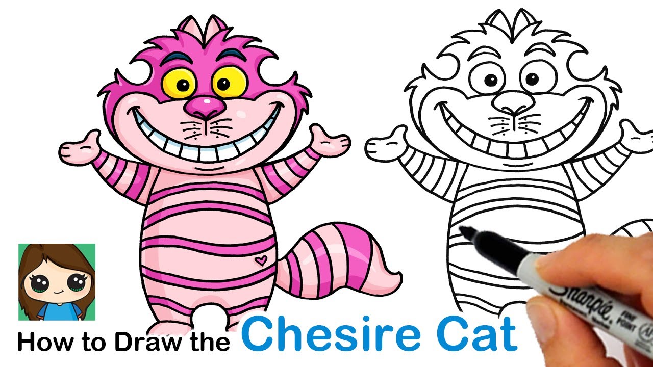 How to draw the cheshire cat alice in wonderland