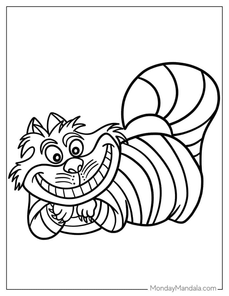 Alice in wonderland coloring pages free pdf printables