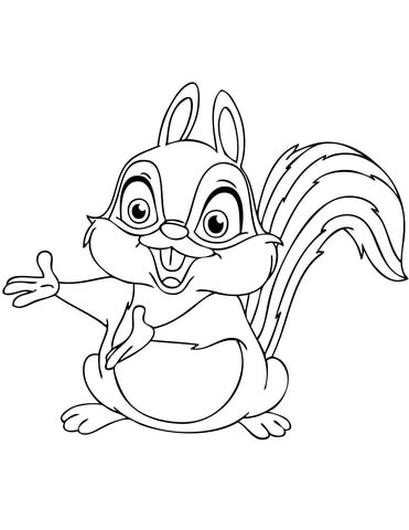 Cute chipmunk coloring page free printable coloring pages