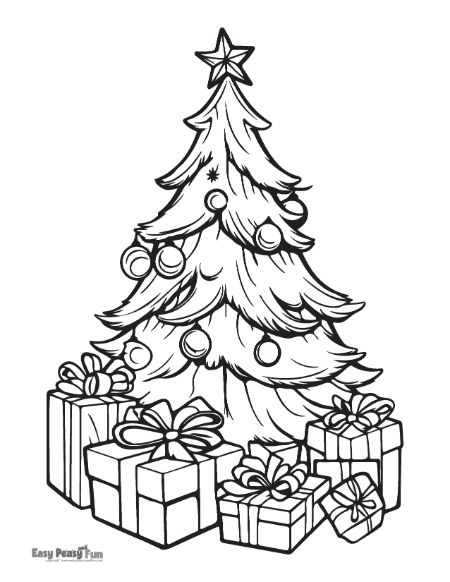 Printable christmas tree coloring pages