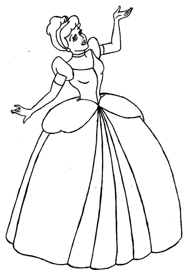 Cinderella coloring page by ashwolfven on
