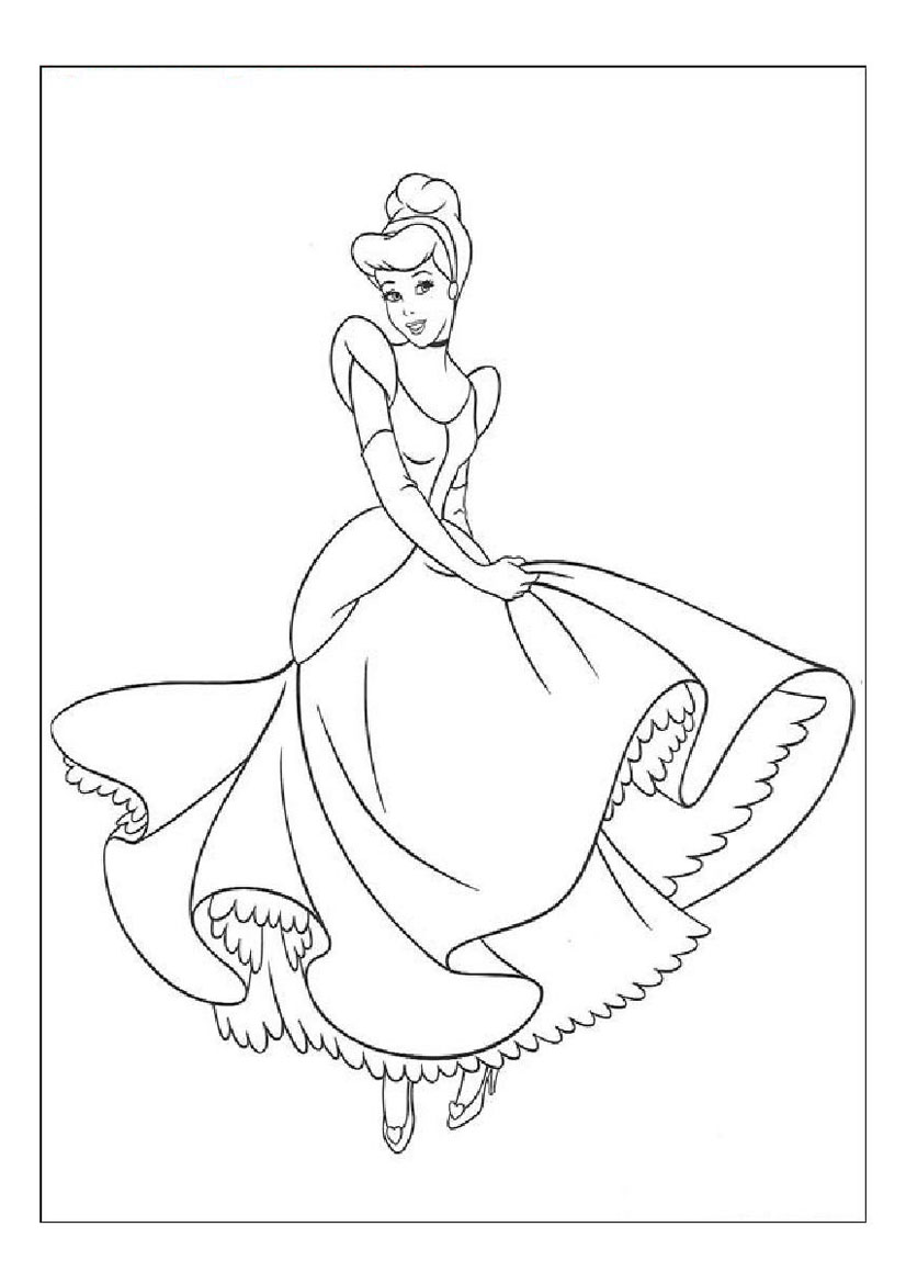 Free printable cinderella coloring pages for kids