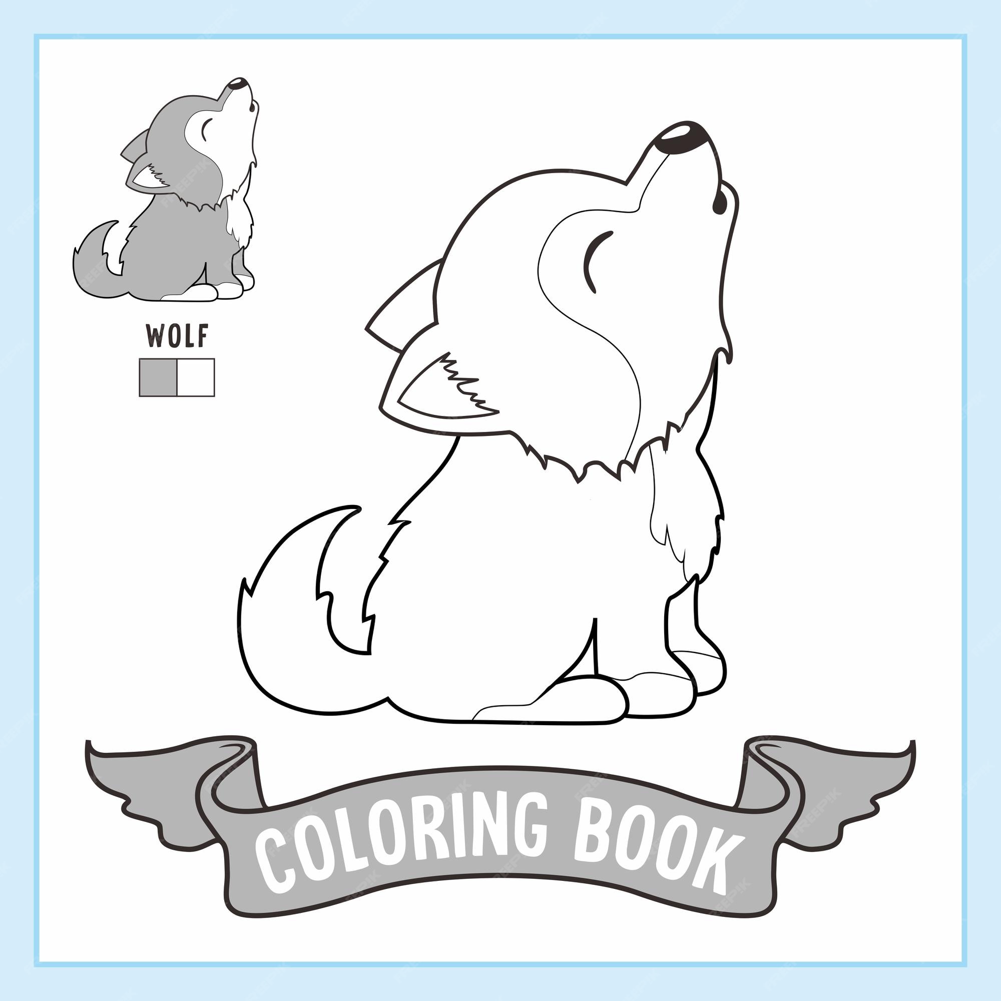 Premium vector wolf animals coloring pages book coyote dog