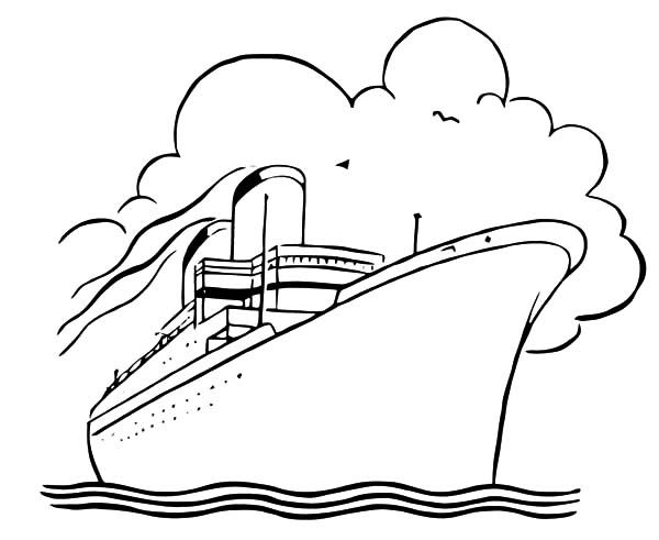 How to draw cruise ship colorg pages