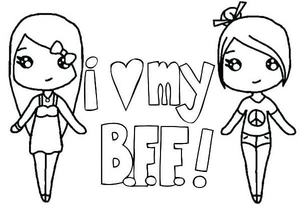 Best friend forever coloring page cute coloring pages cute best friend drawings coloring pages