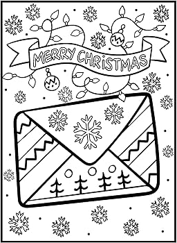 Merry christmas coloring book for kids easy large picture xmas colouring pages with relaxing designs of holiday foods fun decorations cute characters winter scenes and more for children ages rainbow sprout