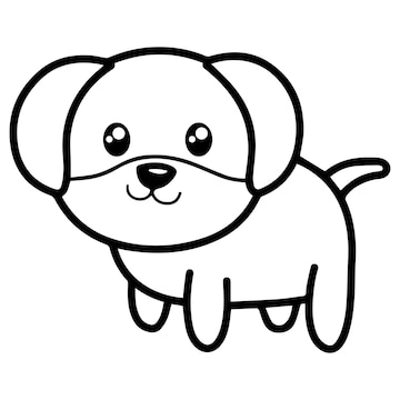 Premium vector kids coloring pages cute dog character vector illustration eps and image