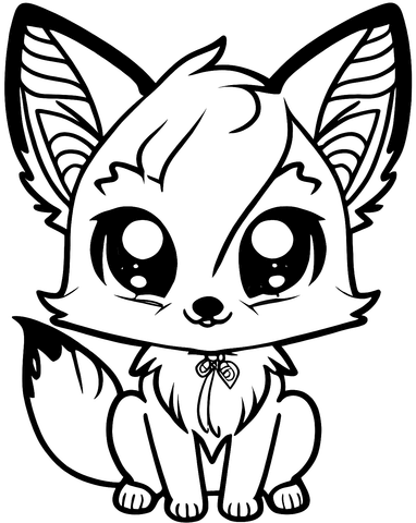 Adorable little fox coloring page free printable coloring pages