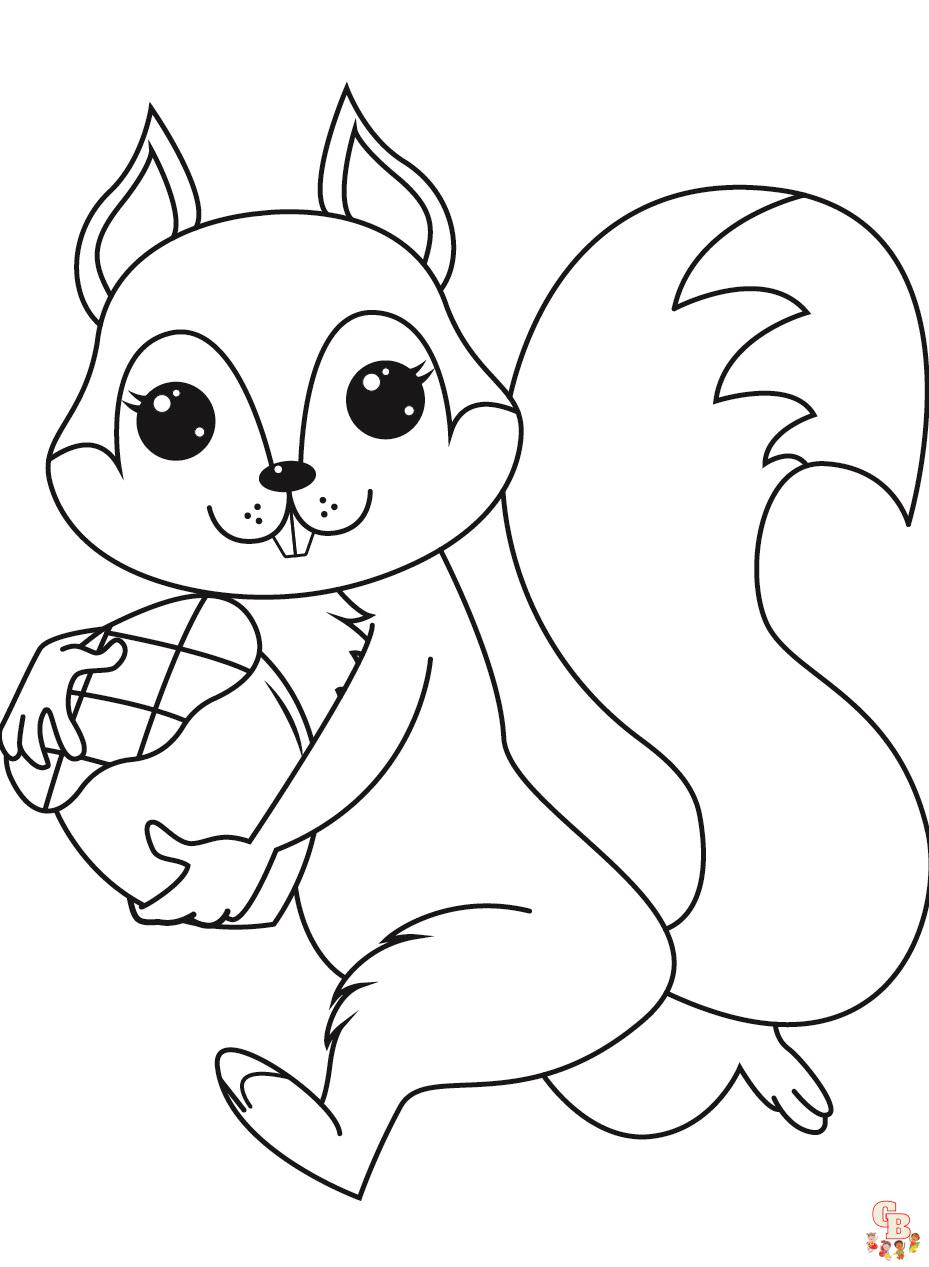 Cute squirrel coloring pages free printable and easy to color