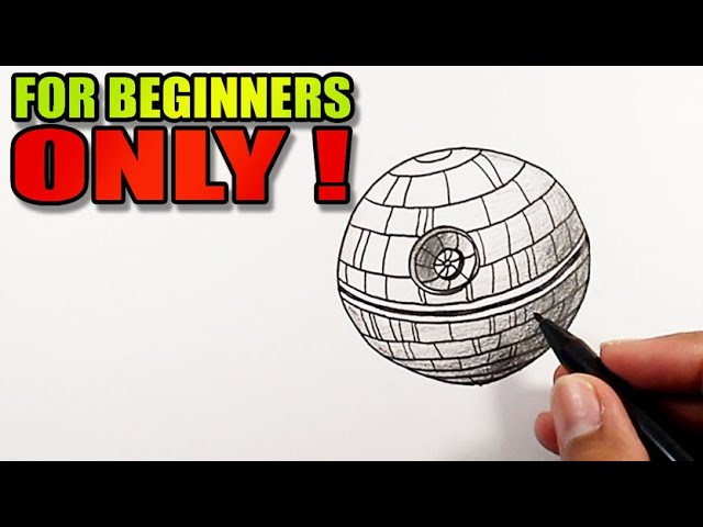 How to draw a death star easy fro star wars siple drawings