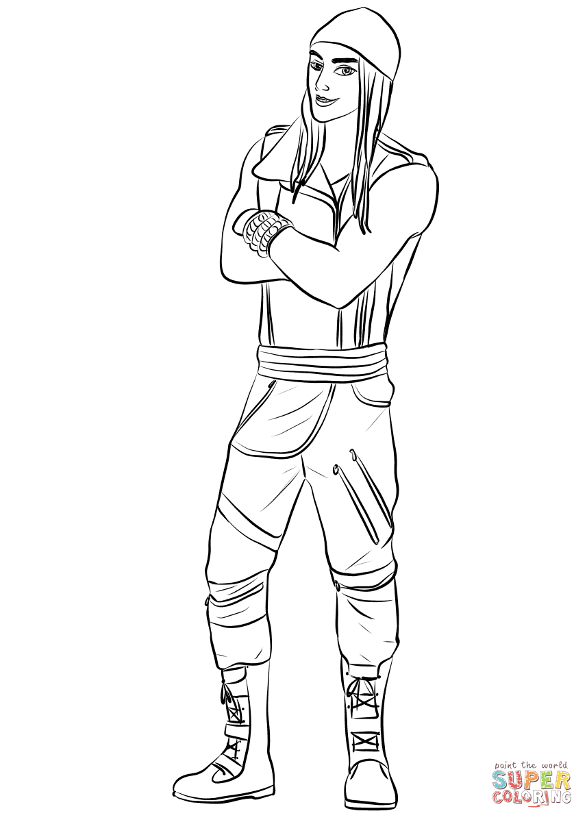 Jay from descendants coloring page free printable coloring pages