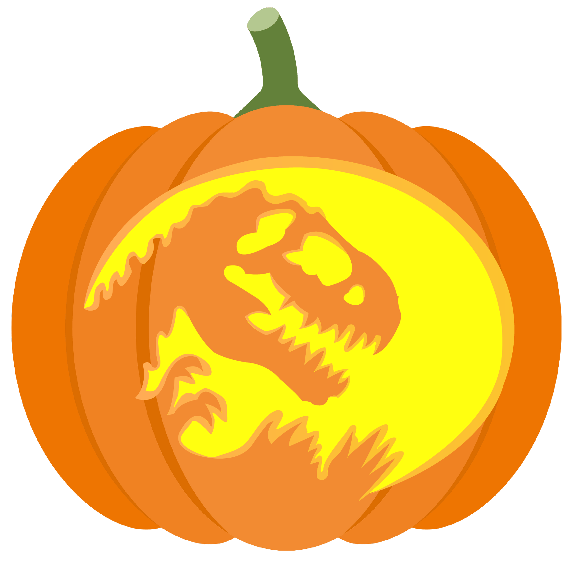 Scary dinosaur pumpkin stencil free printable papercraft templates