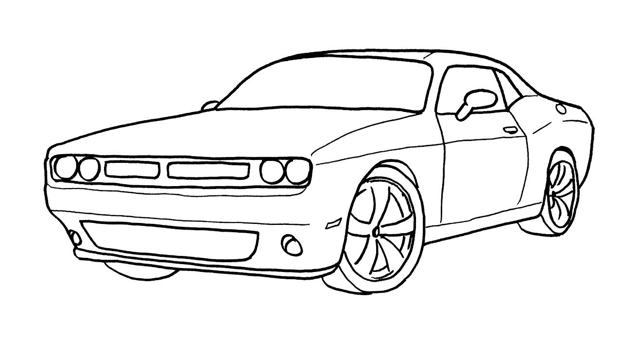 How to draw a dodge charger step by step