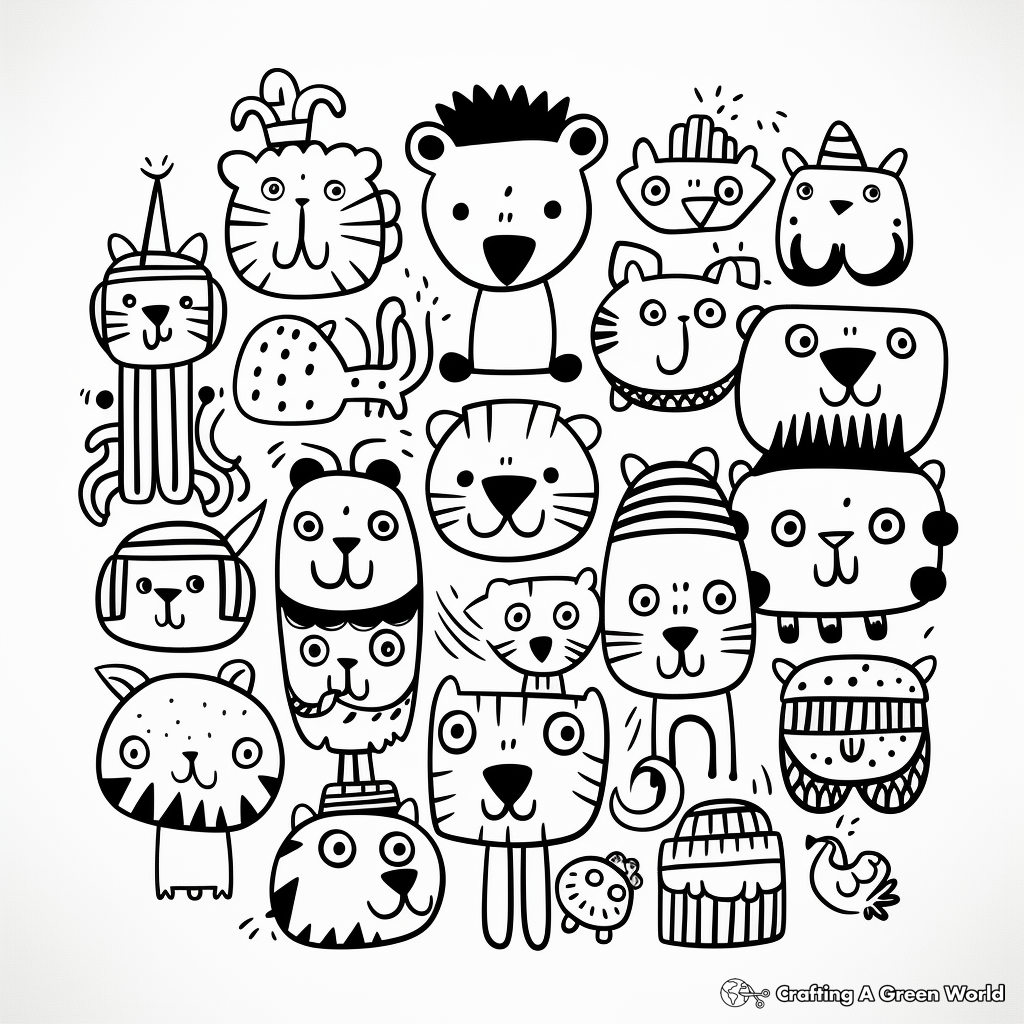 Doodle coloring pages