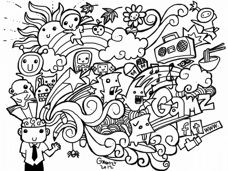 Doodle coloring pages
